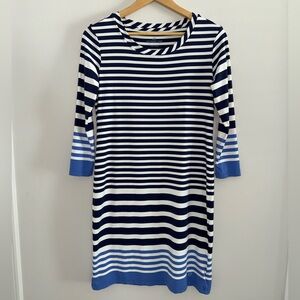 Southern Tide Camille Striped Performance Long Sleeve Dress Size S